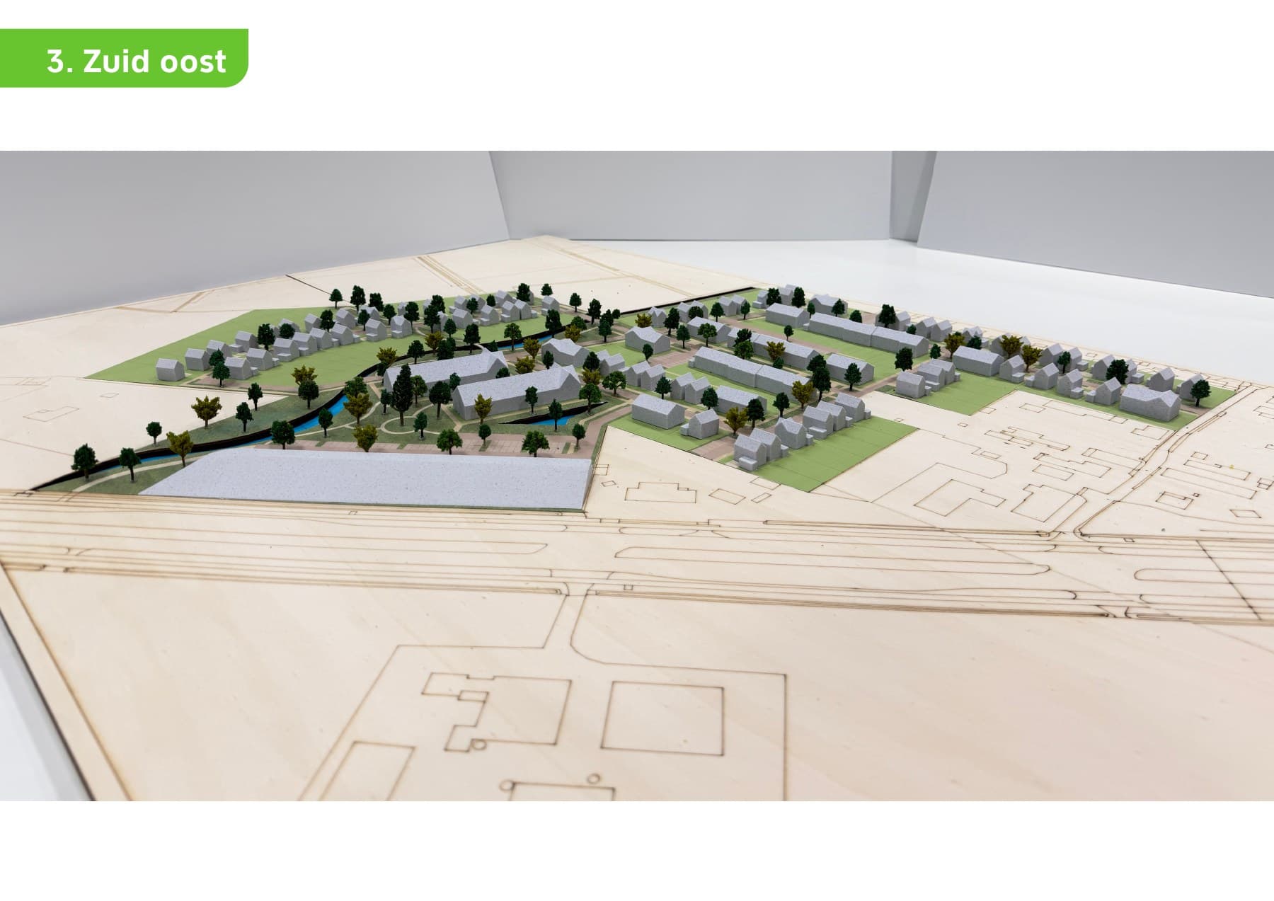Maquette gezien vanuit het zuidoosten