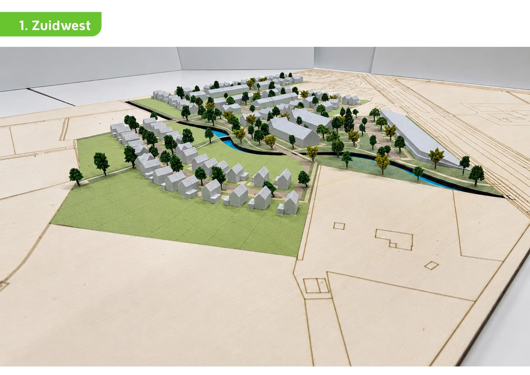 Maquette gezien vanuit het zuidwesten