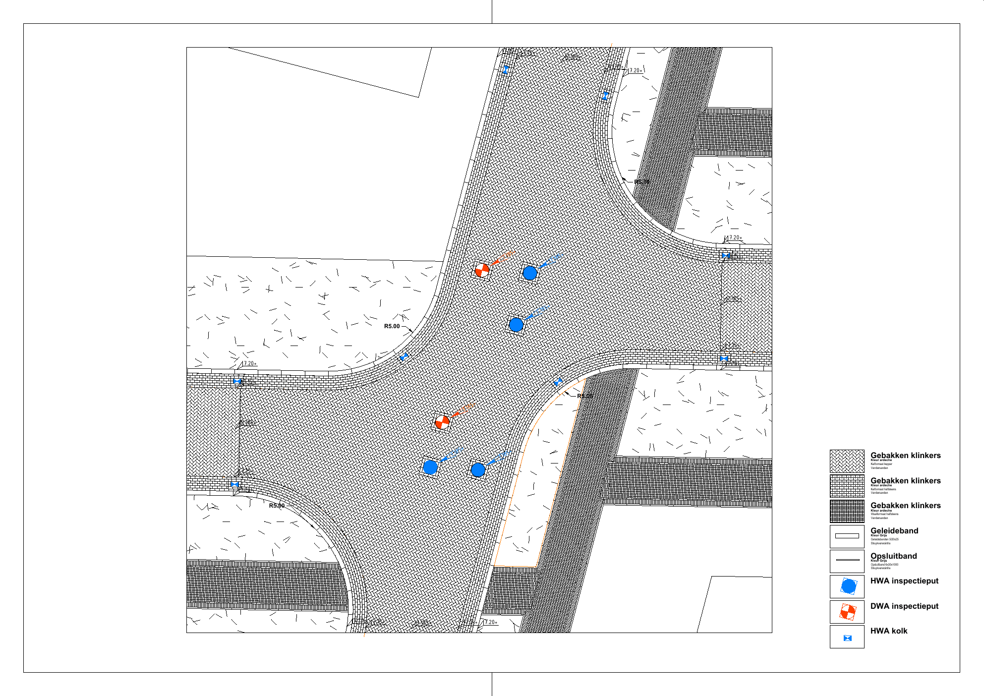Technische uitwerking van een verkeersluwe kruising met gebakken klinkers