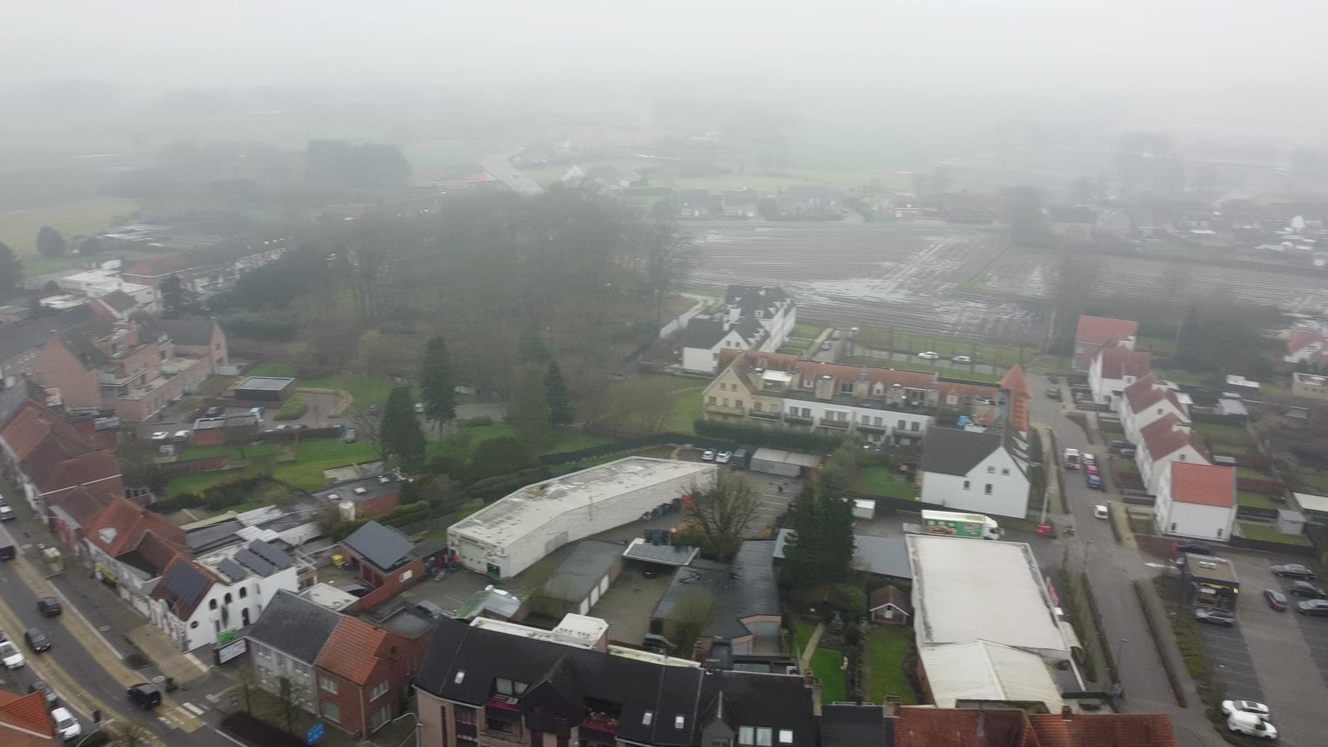 Luchtbeeld van Poppel en het omliggende coulisselandschap