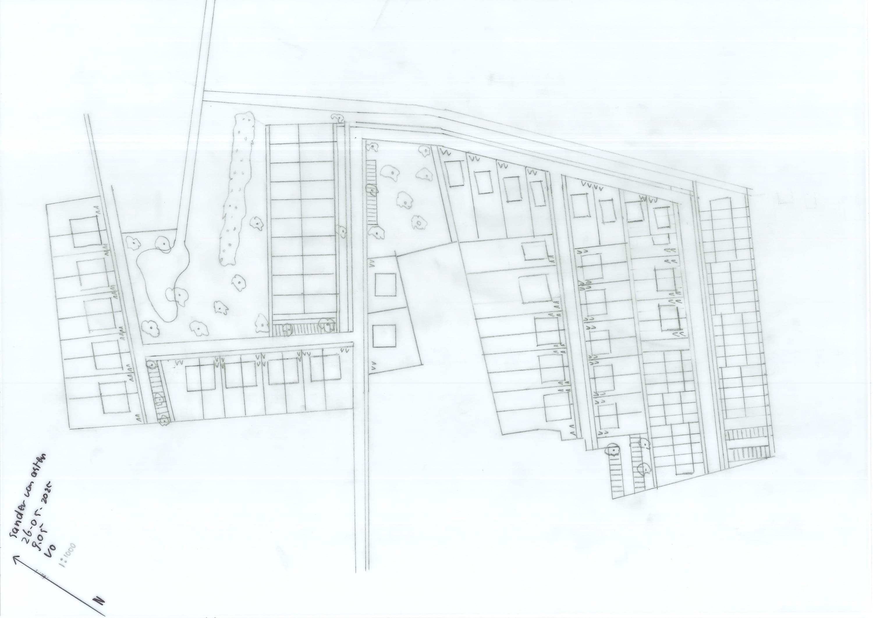 Voorlopig ontwerp van de verkaveling in Den Dungen